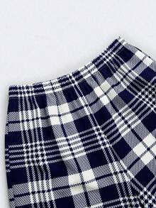 SHEIN 青少年男童都市休闲格子口袋装饰长袖T恤和直筒格子裤睡衣套装 - 彩色 - 查看 6