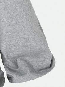 SHEIN ChillGRL 1pc Teen Girl Oversized Grey Washed Waistband Straight Leg Extra Long Trousers, Autumn/Winter