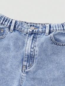 ChillGRL 青少年女孩酷炫街头大胆优雅校园精神迷彩牛仔裤