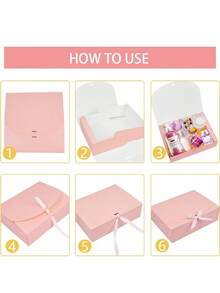 10 cái/5 cái/2 cái - Hộp quà màu hồng có nắp, Hộp quà có ruy băng cho hộp cầu hôn phù dâu, Hộp quà cho đám cưới, quà sinh nhật, tiệc tắm và các bữa tiệc khác, Quà tặng ngày lễ tình nhân, Ngày lễ tình nhân, Bao bì, Sinh nhật, Tự làm, HỘP đựng đồ làm đẹp - Hồng - Xem 10