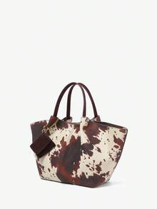 Maija Túi xách nữ, Túi xách tay nữ, Da lộn, Thời trang, Thanh lịch, Đơn giản, Cá nhân hóa, Đa năng, Cổ điển, Dùng khi đi làm, Văn phòng, Hẹn hò, Hàng ngày, Mua sắm, Trà chiều, Trang trí túi xách (Có thể đựng tai nghe) - Cà ri bò - Xem 2