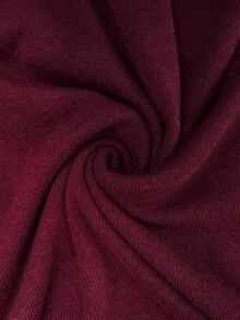 SHEIN Elenzya 女式优雅修身蝴蝶结露肩长袖针织毛衣裙，秋冬 - 酒紅色 - 查看 8