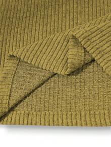 Airaco Áo thun dệt kim cổ tròn thanh lịch, áo dệt kim thời trang tối giản, thu/đông - Màu vàng - Xem 5