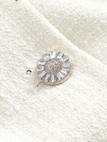 ZEYLAH 2pcs/Set French Elegant Buttoned Front Long Sleeve Jacket And Skirt - White - View 5