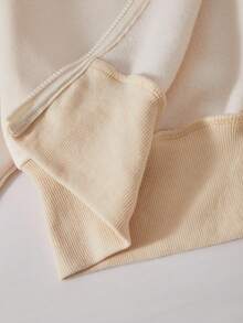 SHEIN ChillGRL 3件套少女纯色保暖连帽拉链衫、吊带背心和阔腿裤休闲套装，适合日常穿着、通勤和秋冬季上学。 - 杏色 - 查看 8