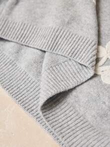 AKNOTIC Herren gestrickter Pullover, khakifarbener Rundhals-Loose-Fit Lässig Pullover, einfarbiges Chenille-Jacquard, Handwäsche oder chemische Reinigung, geeignet für Herbst/Winter - Grau - Übersicht 8