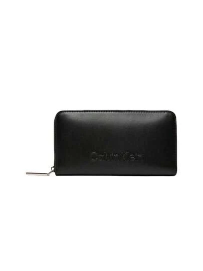 Calvin Klein Logo Embossed Large Women's Wallet Black