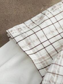 AXEPEAK Áo sơ mi nam dài tay kẻ caro 2 trong 1, phù hợp cho mùa thu - Xanh và trắng - Xem 7