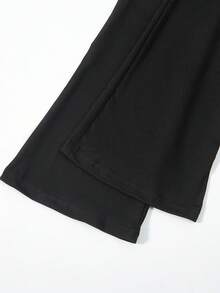 SHEIN ChillGRL 少女運動風V字束腰喇叭褲2件套 - 彩色 - 查看 6