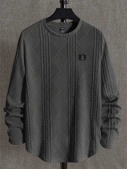 NEON BLANC 女士休闲纯色纹理长袖T恤