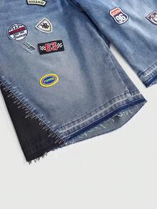 ROMWE EDITION Vintage Washed zerrissene Boyfriend-Jeans in Große Größen im Streetstyle - Blau - Übersicht 3