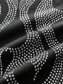 AXEPEAK Plus Size Men's Rhinestone Flame Graphic Crew Neck Long Sleeve Casual Pullover Pullover Sweatshirt - Black - View 5