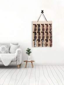 毛毡悬挂式收纳袋，多口袋设计，门挂式，宿舍必备，眼镜首饰收纳架，无纺布材质，衣柜门收纳方案，节省空间 - 彩色 - 查看 4