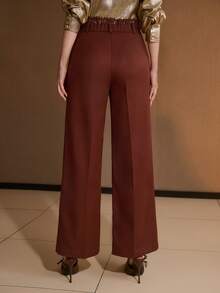 MOTF PREMIUM LACE PATCHWORK SUIT PANTS, AUTUMN/WINTER - Burgundy - View 3