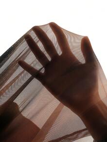 MaterniChic 孕妇扎染印花立领褶皱修身连衣裙 - 棕色 - 查看 8