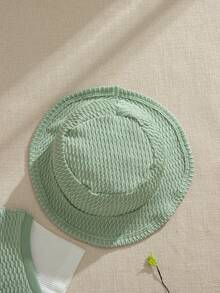 Souflis Souflis 男婴夏季蓝色圆领二合一上衣短裤套装（含帽子），3件装，华夫格面料，适合日常户外玩耍、上学、度假，风格优雅，适合家庭休闲、运动和聚会。 - 彩色 - 查看 3