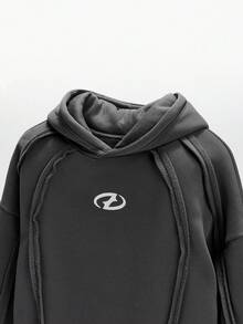 AXEPEAK 男士宽松连帽长袖套头衫 - 灰色 - 查看 3