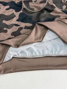 StreetHx 女士迷彩金属装饰不对称肩部长袖卫衣 - 彩色 - 查看 7