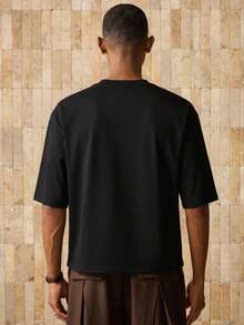AXEPEAK Camiseta T de Malha Casual Solta de Manga Curta com Retalhos para Homens, Uso Diário, Pronta para Uso Streetwear - Multicolorido - Visão 6