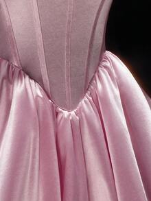 Amplova 新年及情人节派对/约会粉色公主泡泡袖低腰A字迷你连衣裙 - 粉色 - 查看 8