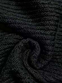 INAWLY Vestido de punto con cuello asimétrico, otoño/invierno - Negro - Ver 3