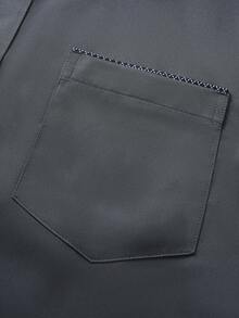 Manfinity Mode Plus Size Men's Long Sleeve Casual Business Shirts - Dark Grey - View 8