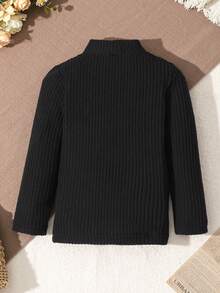 SHEIN Genkimix Kids 男童百搭长袖高领T恤，适合秋冬季穿着