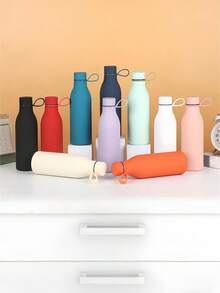 500 ml/17 oz Tasse isotherme à double paroi en acier inoxydable avec poignée, finition en caoutchouc mat, tasse à petite bouche de couleur unie créative, convient pour les sports de plein air, le yoga, le bureau, le restaurant, les cadeaux d'anniversaire, les cadeaux de couple, la fête des mères, les cadeaux de vacances - multicolore - Voir 1