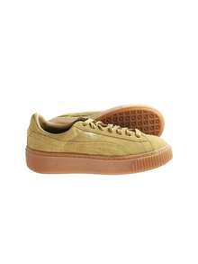 Puma Suede Leather Womens Trainers Gold 364718 - Brown - View 3