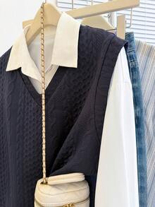 Resyla 2pcs/Set Women's Casual Outfit, New Arrival For Autumn - Royal Blue - View 8