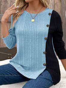 EMERY ROSE Áo thun tay dài màu trơn đơn giản dành cho nữ cỡ lớn mới về - Nhiều màu - Xem 1