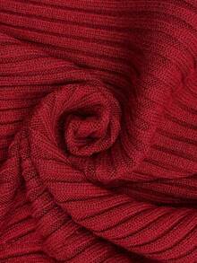 EMERY ROSE Váy len cổ tròn dáng chữ A trơn màu đơn sắc cỡ lớn dành cho nữ - Đỏ - Xem 6