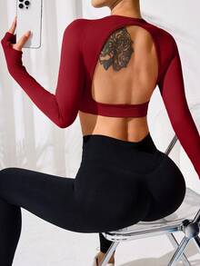 Slayform Áo thun thể thao Yoga liền mạch / Hở lưng gợi cảm / Thể thao & Thường ngày đa năng - Nhiều màu - Xem 2