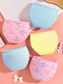 Bộ 5 quần lót cotton mềm mại, thoải mái họa tiết thỏ dễ thương cho bé gái, nhiều màu sắc - Nhiều màu - Xem 2