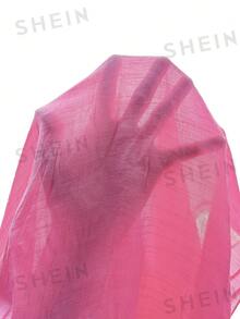 Swim Vcay Solid Color Ruffle Hem Slit Up To Thigh Skirt Coverup - Hot Pink - View 7