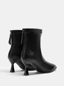 CUCCOO CURVES Women's Fashion Pointed Toe Wide Fit High Heel Boots - Black - View 9