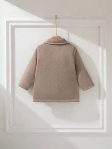 Souflis Souflis 2025秋冬新款法式复古英伦风棕色大衣，适合上学、外出、聚会等各种场合，男婴秋季款