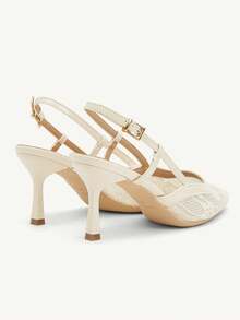 CUCCOO CHICEST 女士尖头搭扣设计时尚高跟鞋，适合日常穿着 - 米色 - 查看 10