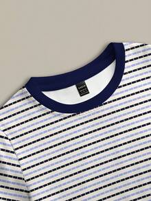 Franclia Áo thun nữ cổ tròn tay dài kẻ sọc đa năng thường ngày - Nhiều màu - Xem 3