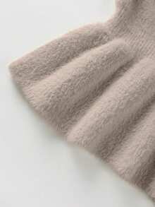 Franclia New Autumn/Winter Gentle Lady Style Waist Ruffle Trim Women Sweater - Mocha Brown - View 5