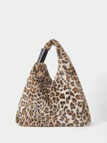 SHECARRY Leopard Print Casual Versatile Large Capacity Women Shoulder Bags - white brown - View 5