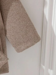 Souflis Souflis 2025秋冬新款法式复古英伦风棕色大衣，适合上学、外出、聚会等各种场合，男婴秋季款