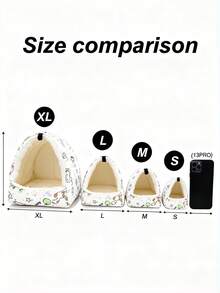1PC Cartoon Printed Plush Full Coverage Triangle Hammock Sleeping Bag For Parrots Hamsters Small Pet Birds Autumn Winter - White kitten - View 3