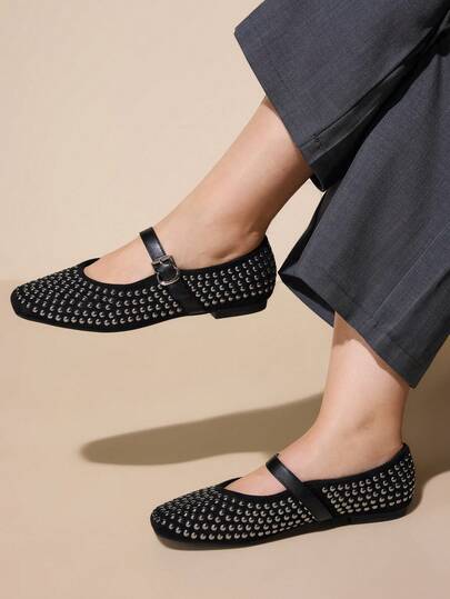 CUCCOO CURVES 舒适休闲简约搭扣女式宽楦平底鞋