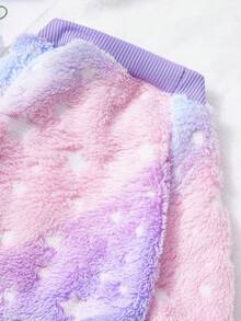 PETSIN 1pc White Star Polka Dot Printed Pet Jumpsuit Tie Dyed Autumn And Winter Flannel Warm And Comfortable Pet Warm Clothes - Multicolor - View 3