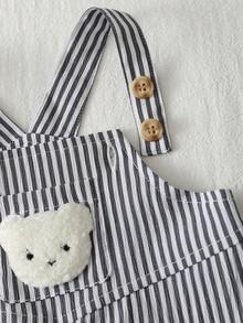 Loomiva Newborn Baby Boy/Girl Cartoon Bear Print Bib & Pants Jumpsuit