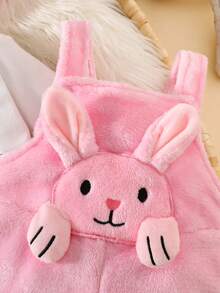 Newborn Baby Cute Rabbit Shaped Outfit Set, Includes Overalls, Long Pants, And Long Sleeve T-Shirt