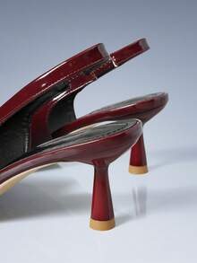 CUCCOO GRLICON Casual & Commute Minimalist Fashion Pointed Toe Women Pumps For Christmas - Burgundy - View 4