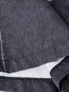 SHEIN ChillGRL Streecool 儿童休闲青少年女孩宽松街头风格牛仔印花裤、短款吊带背心、长袖连帽网眼衬衫三件套服装，时尚 - 黑色 - 查看 6