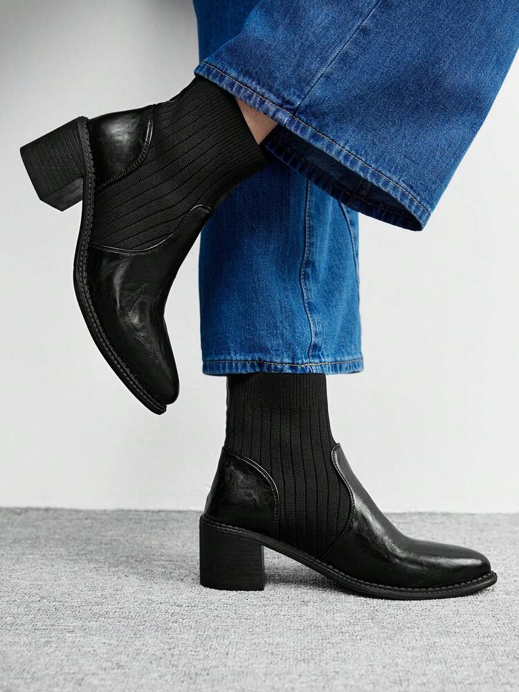 CUCCOO BIZCHIC Women's Casual Chunky Heel Ankle Boots, Versatile For Daily Wear For Christmas